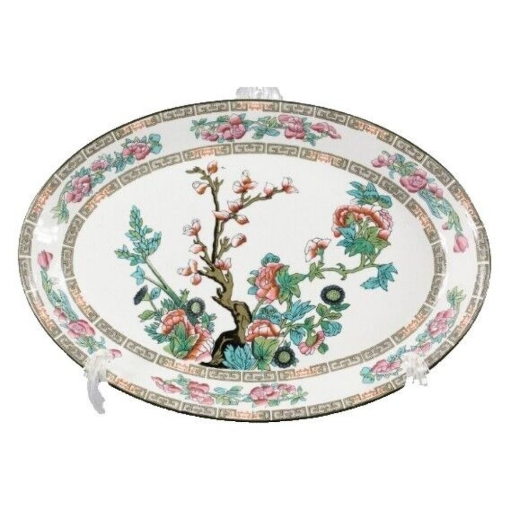 John Maddock England 10.5 x 7.5 Indian Tree Royal Vitreous Oval Platter